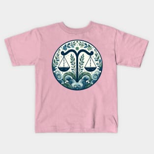 "Cosmic Libra: Celestial Symphony"- Zodiac Horoscope Star Signs Kids T-Shirt